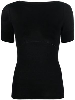 Lemaire boat-neck T-shirt - Black