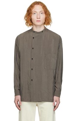 Lemaire Brown Asymmetric Shirt