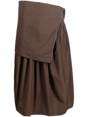Lemaire Bustier high-waist midi skirt - Brown