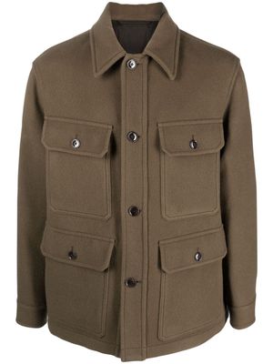 Lemaire button-down wool shirt jacket - Green