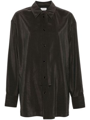 LEMAIRE button-up silk-blend shirt - Brown