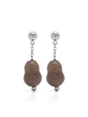 LEMAIRE carved-stone earrings - Grey
