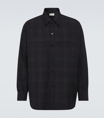 Lemaire Checked wool seersucker shirt