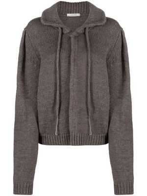 Lemaire chunky-knit drawstring-neck jumper - Grey
