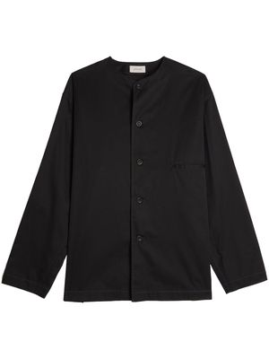 Lemaire collarless cotton shirt - Black