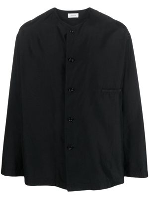 Lemaire collarless silk shirt - Black