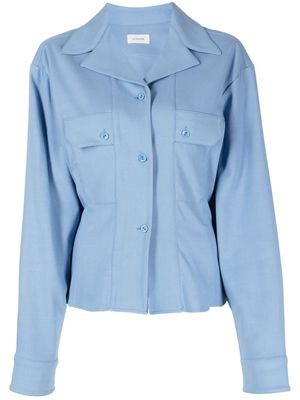 Lemaire convertible-collar self-tie shirt - Blue
