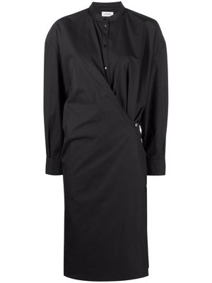Lemaire cotton-poplin wrap-effect shirtdress - Black