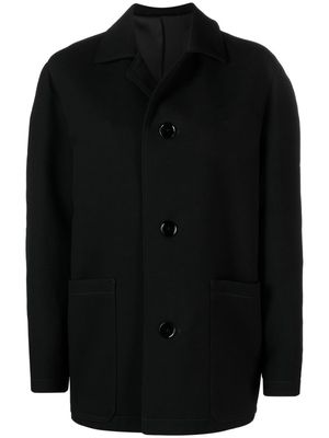 Lemaire curved-shoulder button-front jacket - Black