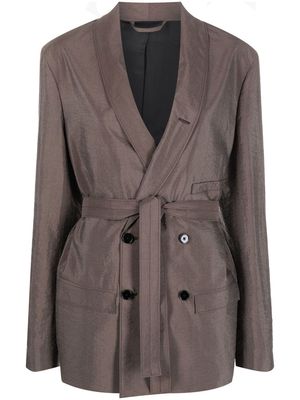 Lemaire double-breasted belted blazer - Brown
