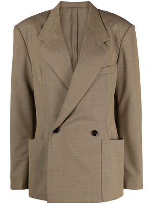 Lemaire double-breasted cotton blazer - Neutrals