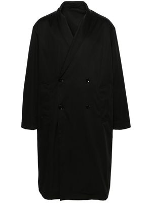 Lemaire double-breasted cotton trench coat - Black