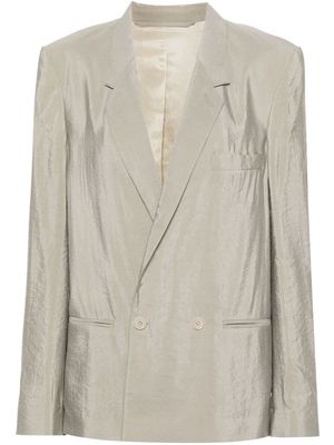 LEMAIRE double-breasted crinkled blazer - Grey
