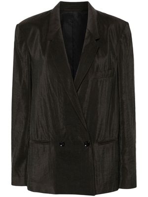 LEMAIRE double-breasted silk blend blazer - Brown
