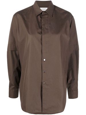 Lemaire double-sleeve cotton shirt - Brown