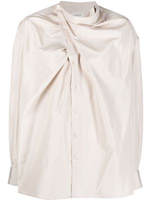 Lemaire draped silk shirt - Neutrals