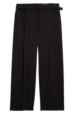 Lemaire Easy Belted Pleated Pants in Black Bk999