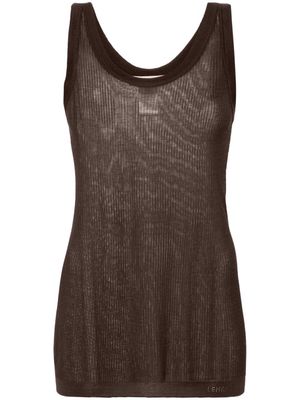 LEMAIRE fine-ribbed seamless tank top - Brown