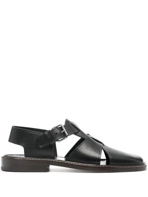 LEMAIRE Fisherman leather sandals - Black
