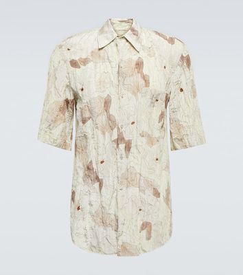 Lemaire Floral silk-blend bowling shirt