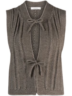 Lemaire front-tie ribbed-knit vest - Grey