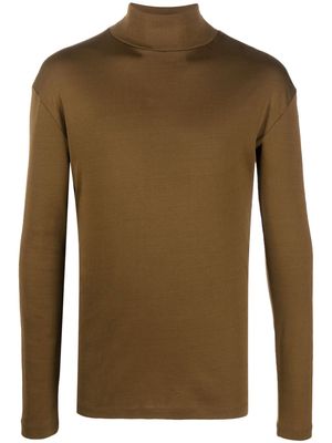 Lemaire high-neck long-sleeves sweater - Brown