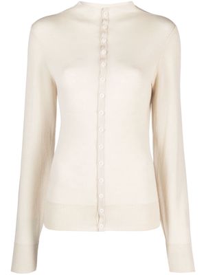 Lemaire high-neck wool cardigan - Neutrals