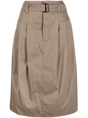 Lemaire high-waisted cotton midi skirt - Brown