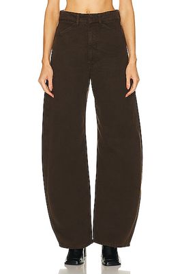 Lemaire High Waisted Curved Pant in Brown