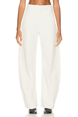 Lemaire High Waisted Curved Pant in Cream