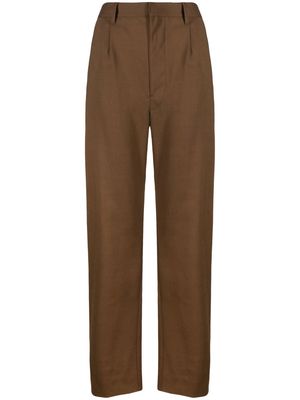 Lemaire high-waisted straight-leg trousers - Brown