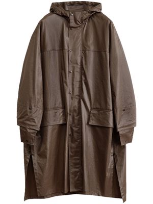 LEMAIRE hooded cotton raincoat - Brown