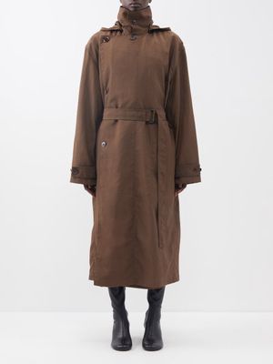 Lemaire - Hooded Nylon-canvas Trench Coat - Womens - Camel