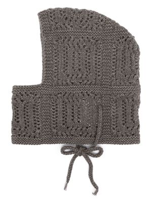 Lemaire knitted ribbed balaclava - Grey