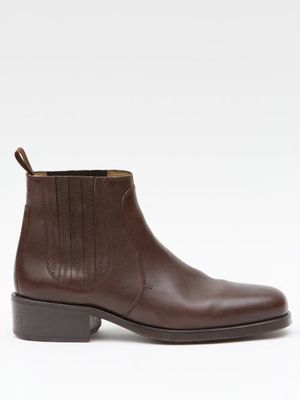 Lemaire - Leather Chelsea Boots - Mens - Dark Brown