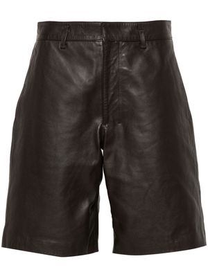 LEMAIRE leather knee shorts - Brown