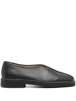 LEMAIRE leather seam-detailed slippers - Black