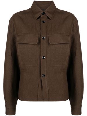 Lemaire linen-blend long-sleeved shirt - Brown