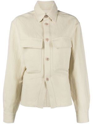 Lemaire linen-blend long-sleeved shirt - Neutrals