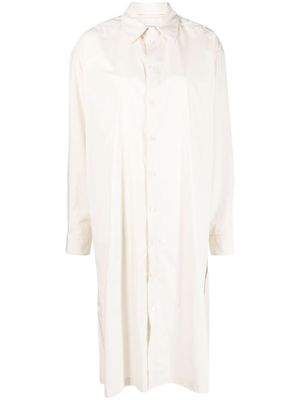 Lemaire long-sleeve cotton shirt dress - Neutrals