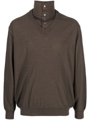 Lemaire long-sleeve roll-neck jumper - Brown
