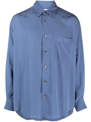 Lemaire long-sleeve satin shirt - Blue