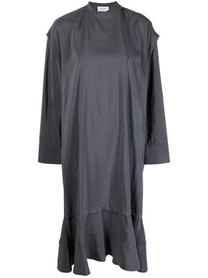 Lemaire long-sleeve silk-blend midi dress - Grey