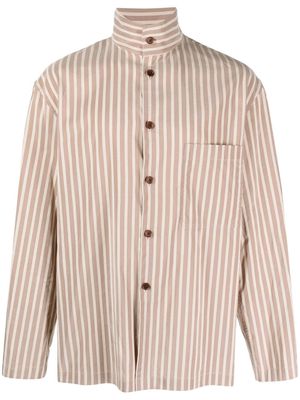 Lemaire long-sleeve striped shirt - Brown