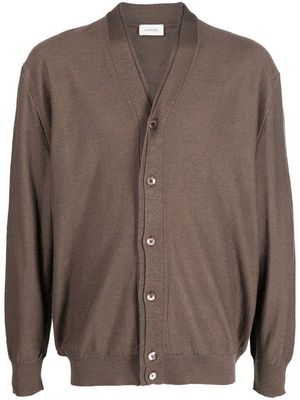 Lemaire long-sleeved V-neck cardigan - Brown