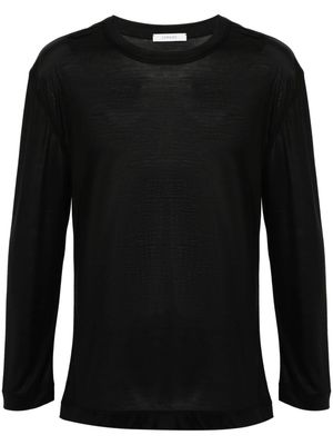 LEMAIRE longsleeved silk jersey top - Black
