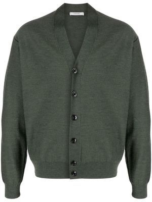 Lemaire mélange-effect wool blend cardigan - Green