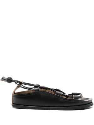 LEMAIRE multi-way strap leather sandals - Black