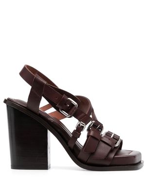 Lemaire multiple-strap 100mm leather sandals - Brown