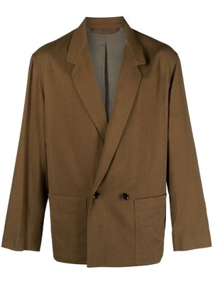 Lemaire notched-lapel double-breasted blazer - Brown